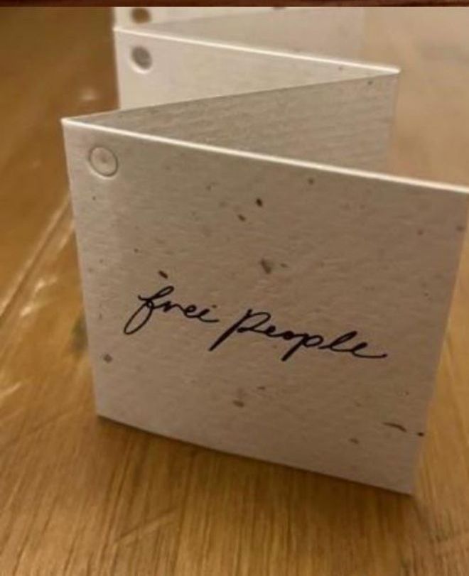 Free People seed paper fold-over card